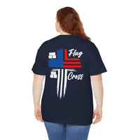 Load image into Gallery viewer, STAND FOR THE FLAG DESIGN ON THE BACK COTTON T-SHIRT
