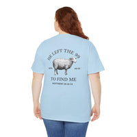 Load image into Gallery viewer, HE LEFT THE 99 DESIGN ON THE BACK COTTON T-SHIRT