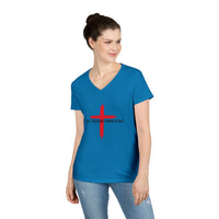 Load image into Gallery viewer, I CAN...BECAUSE I KNOW A GUT COTTON  V-NECK