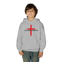 Load image into Gallery viewer, I CAN...BECAUSE I KNOW A GUY COTTON BLEND KIDS HOODIE
