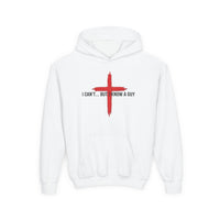 Load image into Gallery viewer, I CANT...BUT I KNOW A GUY COTTON BLEND KIDS HOODIE