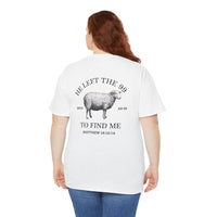 Load image into Gallery viewer, HE LEFT THE 99 DESIGN ON THE BACK COTTON T-SHIRT