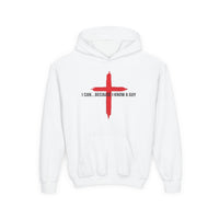 Load image into Gallery viewer, I CAN...BECAUSE I KNOW A GUY COTTON BLEND KIDS HOODIE