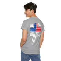 Load image into Gallery viewer, STAND FOR THE FLAG DESIGN ON THE BACK COTTON T-SHIRT