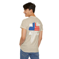 Load image into Gallery viewer, STAND FOR THE FLAG DESIGN ON THE BACK COTTON T-SHIRT