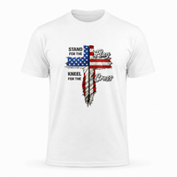 Load image into Gallery viewer, STAND FOR THE FLAG KNEEL COTTON T-SHIRT