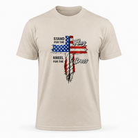 Load image into Gallery viewer, STAND FOR THE FLAG KNEEL COTTON T-SHIRT