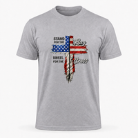Load image into Gallery viewer, STAND FOR THE FLAG KNEEL COTTON T-SHIRT