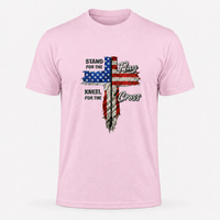 Load image into Gallery viewer, STAND FOR THE FLAG KNEEL COTTON T-SHIRT