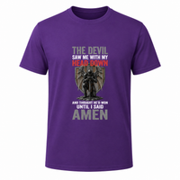 Load image into Gallery viewer, THE DEVIL SAW ME WITH MY HEAD DOWN COTTON T-SHIRT
