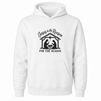 Load image into Gallery viewer, JESUS IS THE REASON COTTON BLEND HOODIE