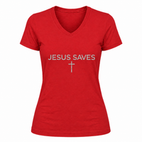Load image into Gallery viewer, JESUS SAVES COTTON V-NECK