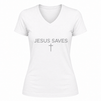 Load image into Gallery viewer, JESUS SAVES COTTON V-NECK